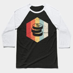 Retro Vintage Coin Collecing Icon | Numismatics Baseball T-Shirt